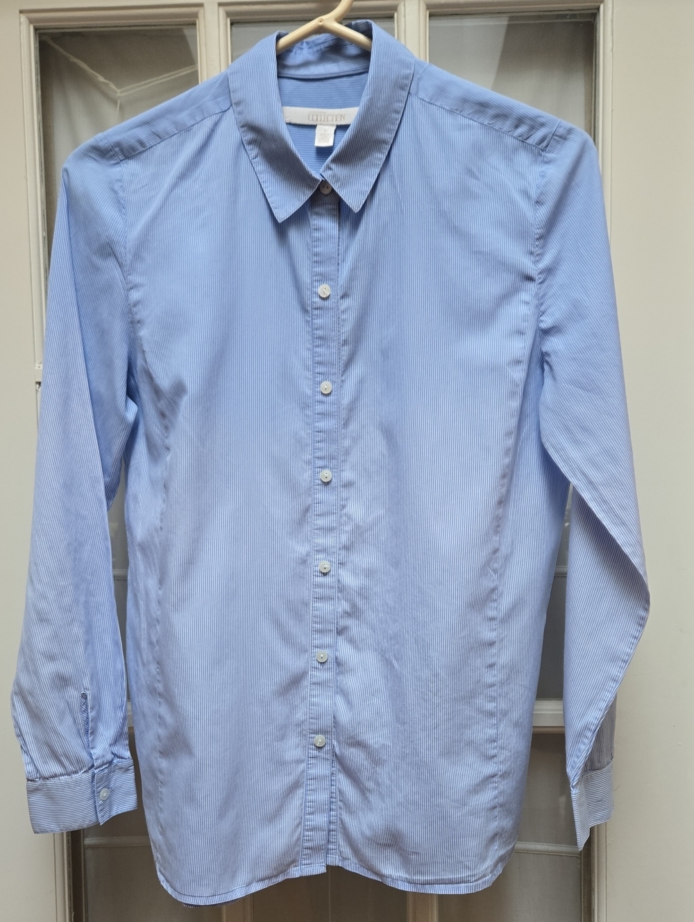 Women's Tailored Pinstripe Blue Fade Button-Down Shirt